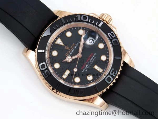 Yacht-Master 126655 HGF 904L Steel 1:1 Best Edition Black Dial on Oysterflex Strap VR HighPerformance 1466