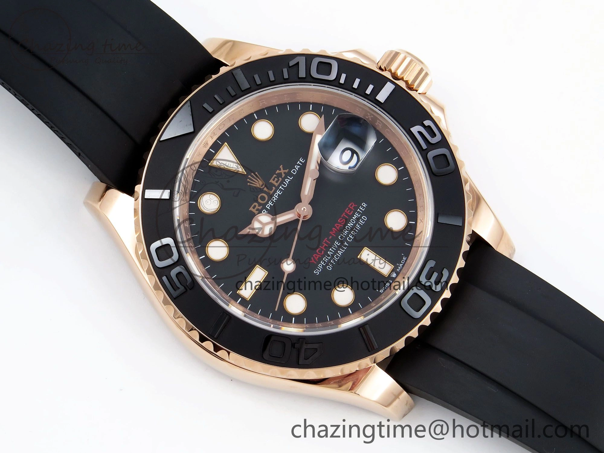 Yacht-Master 126655 HGF 904L Steel 1:1 Best Edition Black Dial on Oysterflex Strap VR HighPerformance 1466