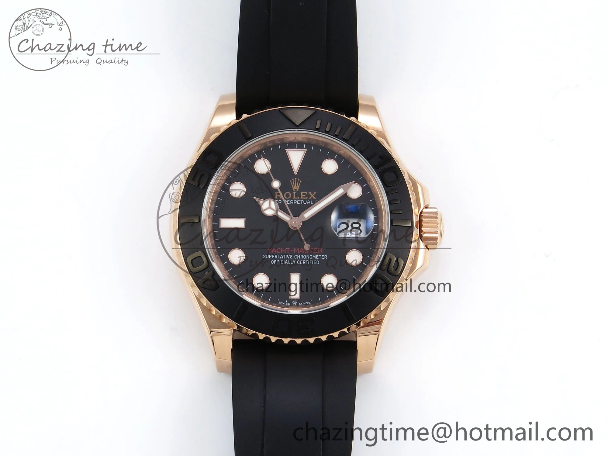 Yacht-Master 126655 KF 1:1 Best Edition RG Wrapped on Oysterflex Strap VR3235 (Gen Weight) SmoothTexture 1624