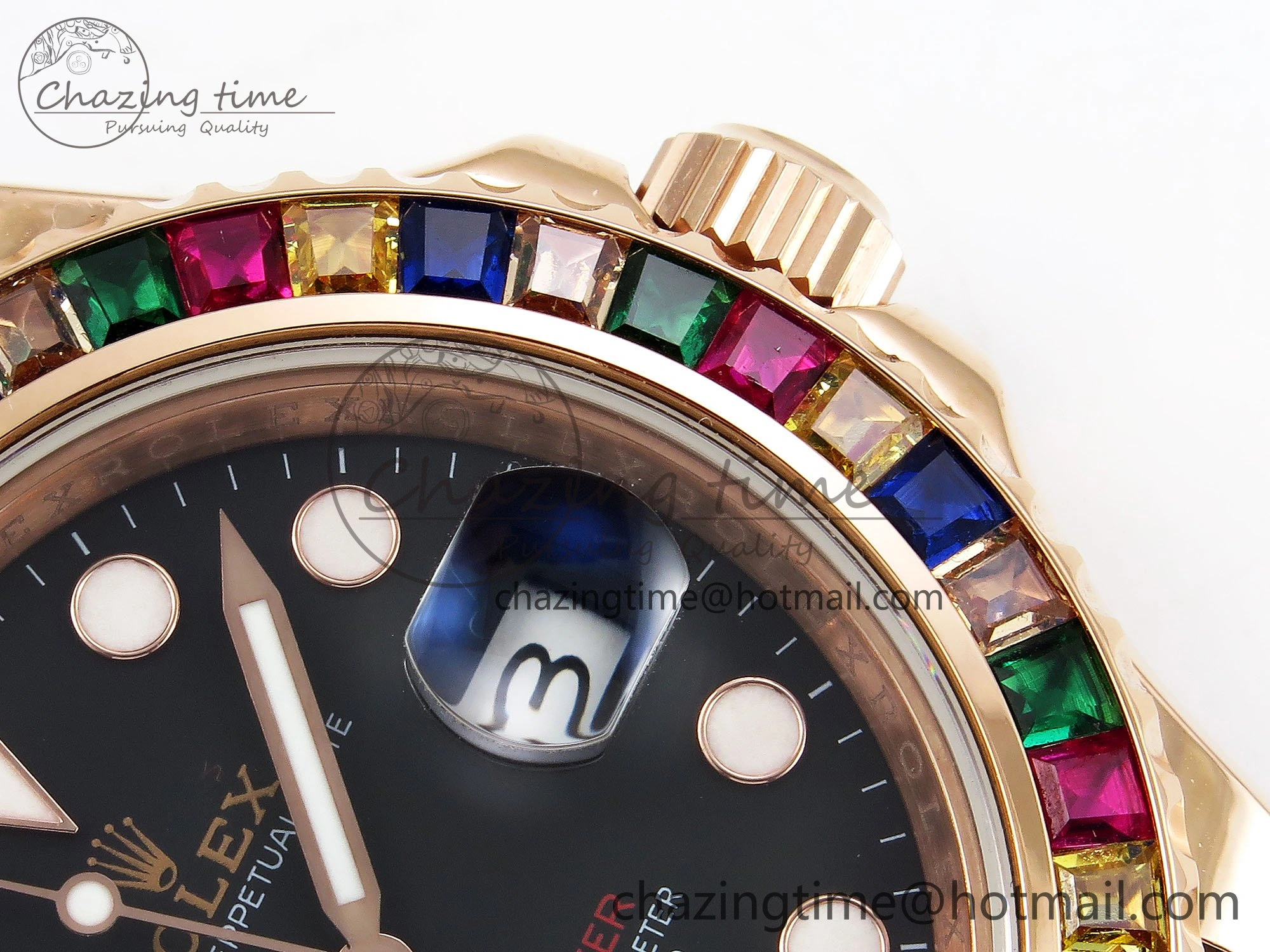 Yacht-Master 126655 KF 1:1 Best Edition Rainbow Bezel RG Wrapped on Oysterflex Strap VR3235 (Gen Weight) Unique 1586