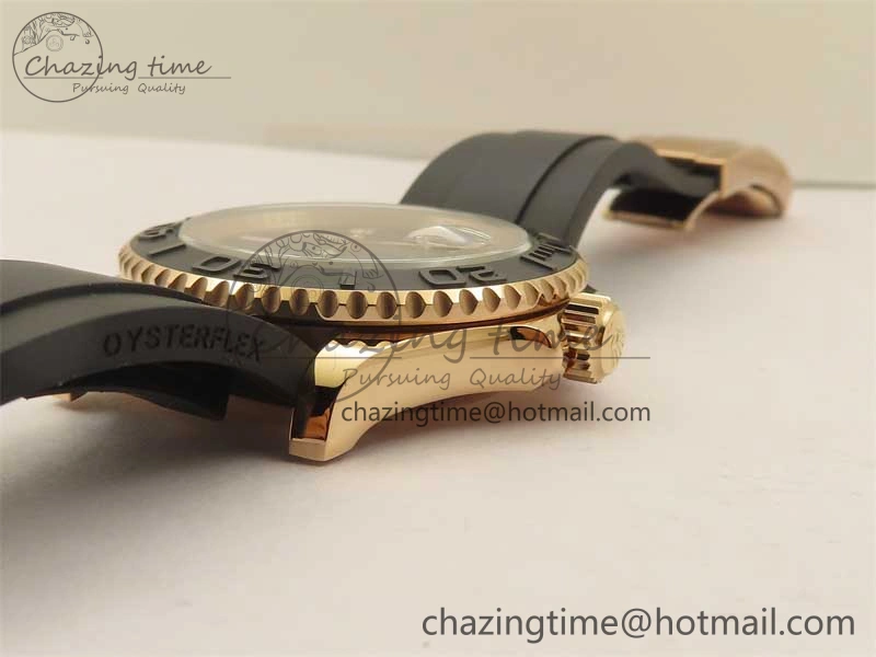Yacht-Master 126655 RG 3EF 1:1 Best Edition Black Ceramic Bezel on Black Rubber Strap VS MultiPurpose 2488