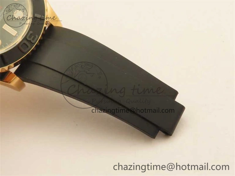 Yacht-Master 126655 RG 3EF 1:1 Best Edition Black Ceramic Bezel on Black Rubber Strap VS MultiPurpose 2488