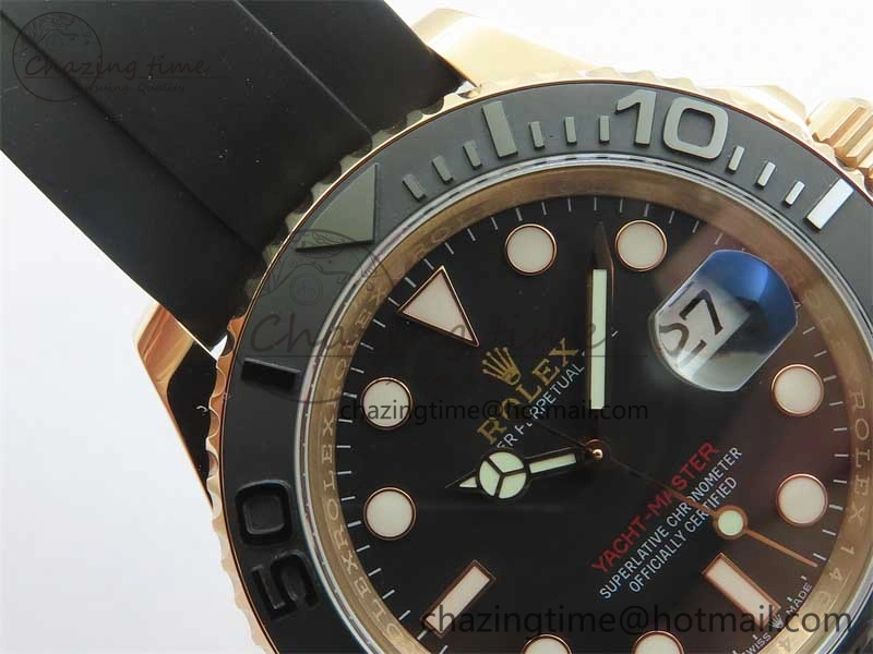 Yacht-Master 126655 RG 3EF 1:1 Best Edition Black Ceramic Bezel on Black Rubber Strap VS MultiPurpose 2488
