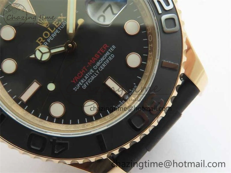 Yacht-Master 126655 RG 3EF 1:1 Best Edition Black Ceramic Bezel on Black Rubber Strap VS MultiPurpose 2488