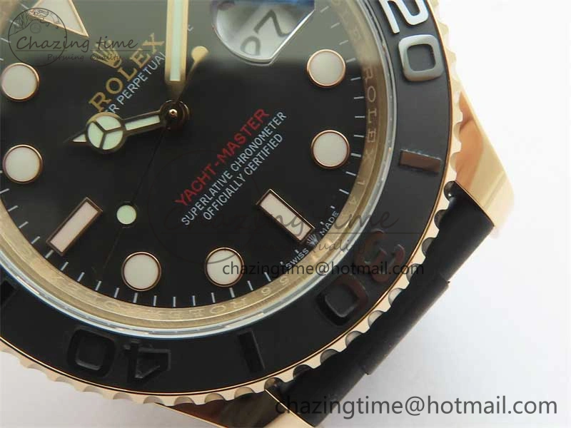 Yacht-Master 126655 RG 3EF 1:1 Best Edition Black Ceramic Bezel on Black Rubber Strap VS MultiPurpose 2488