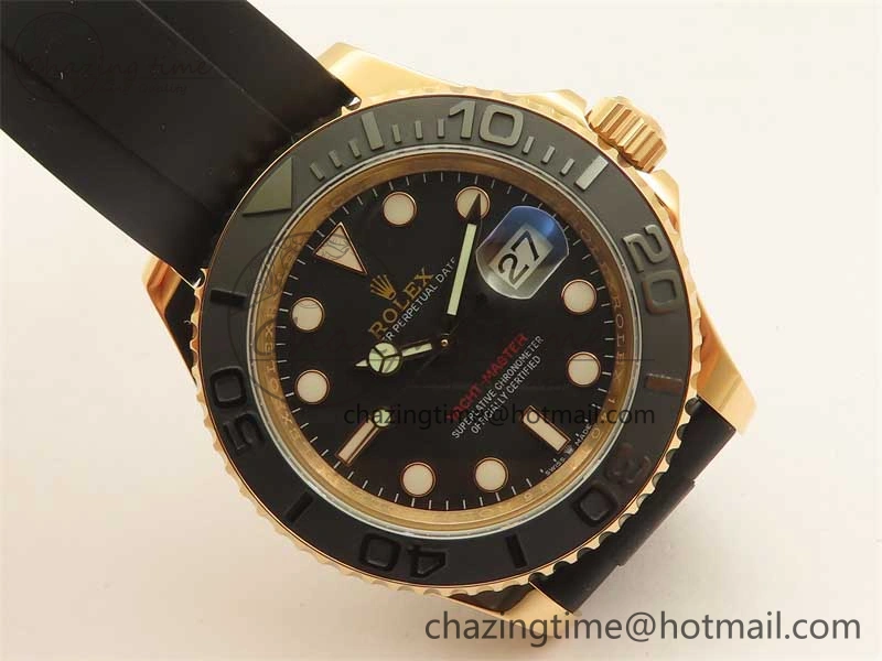 Yacht-Master 126655 RG 3EF 1:1 Best Edition Black Ceramic Bezel on Black Rubber Strap VS MultiPurpose 2488