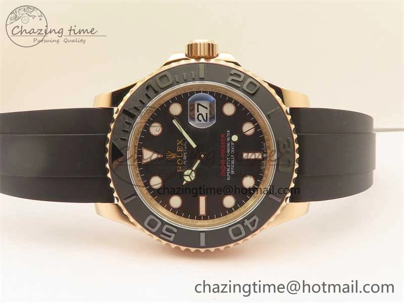 Yacht-Master 126655 RG 3EF 1:1 Best Edition Black Ceramic Bezel on Black Rubber Strap VS MultiPurpose 2488