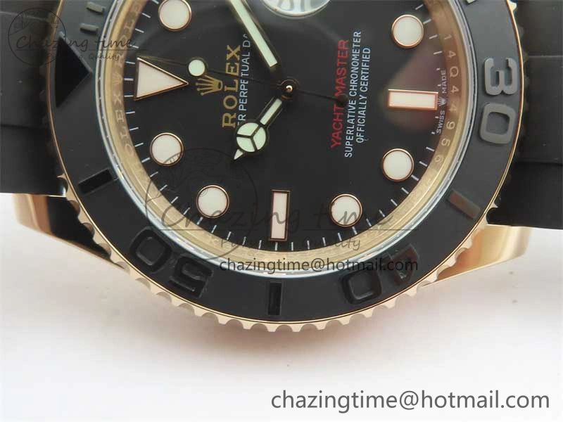 Yacht-Master 126655 RG 3EF 1:1 Best Edition Black Ceramic Bezel on Black Rubber Strap VS MultiPurpose 2488