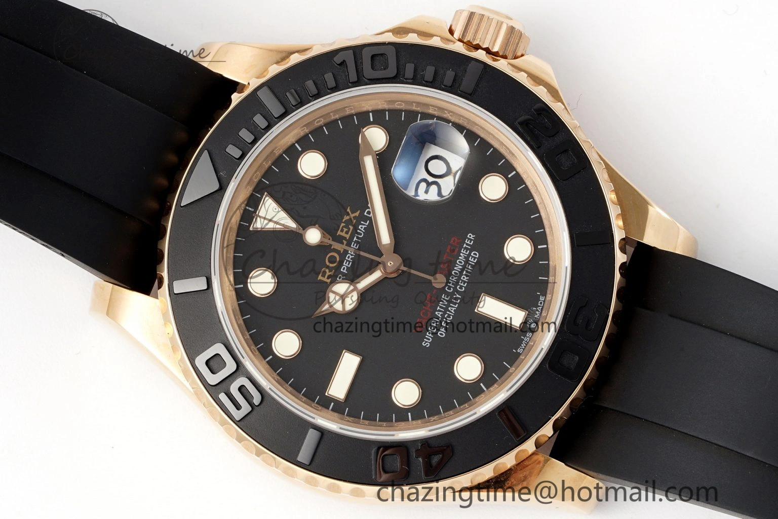 NewStyle Yacht-Master 126655 RG APSF Best Edition Black Dial on Black Rubber Strap A 1949