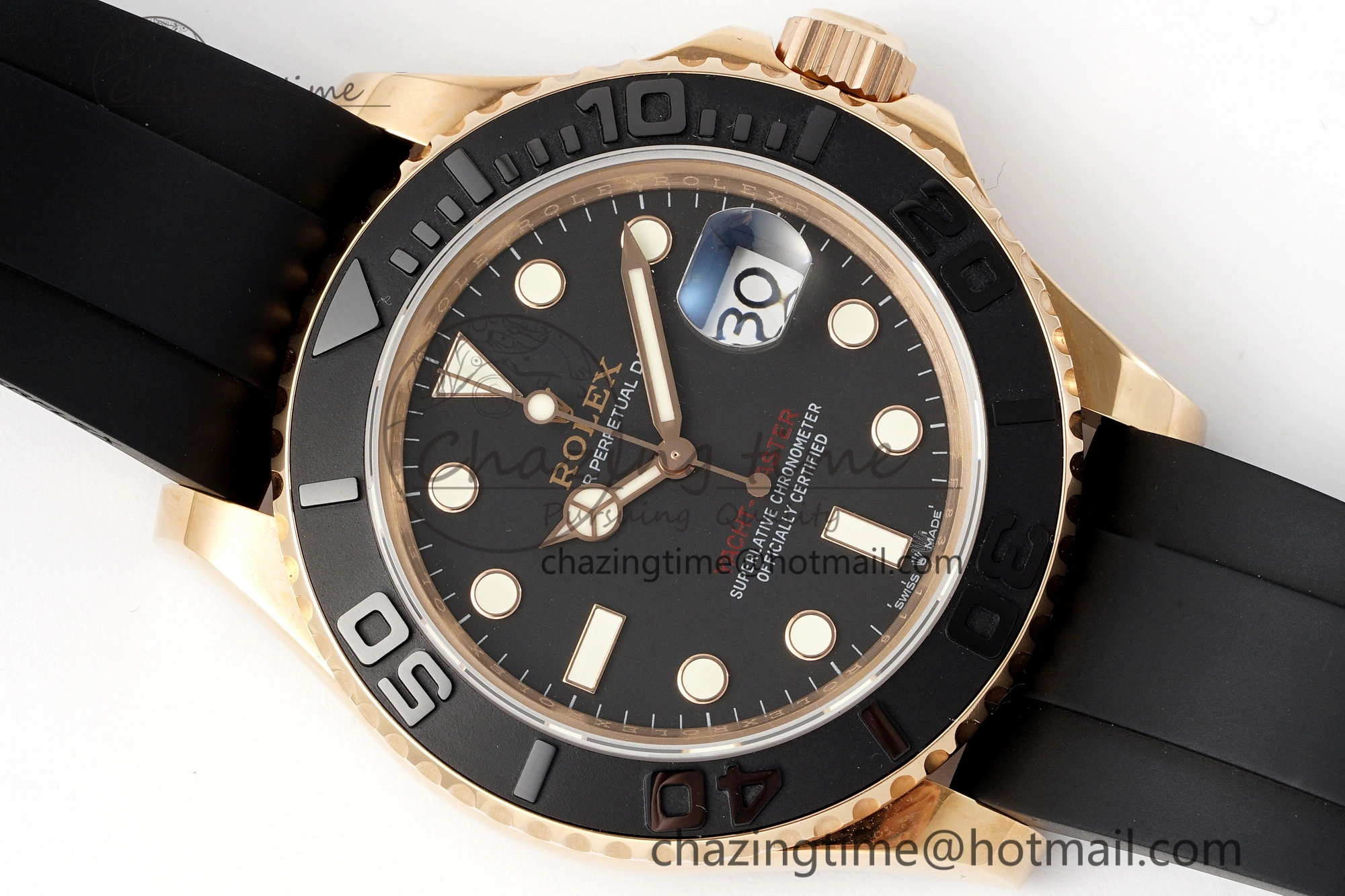 NewStyle Yacht-Master 126655 RG APSF Best Edition Black Dial on Black Rubber Strap A 1949
