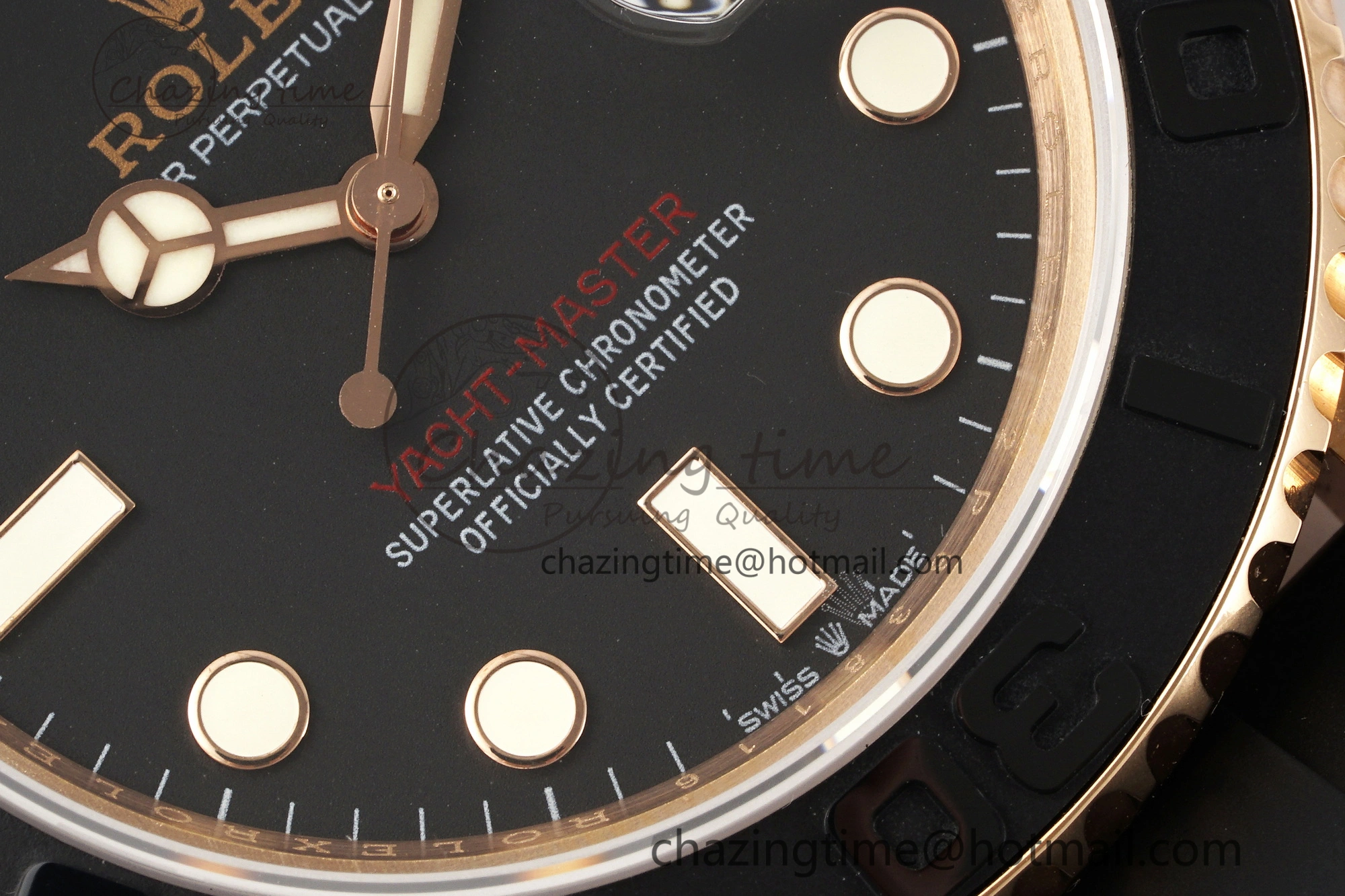 NewStyle Yacht-Master 126655 RG APSF Best Edition Black Dial on Black Rubber Strap A 1949