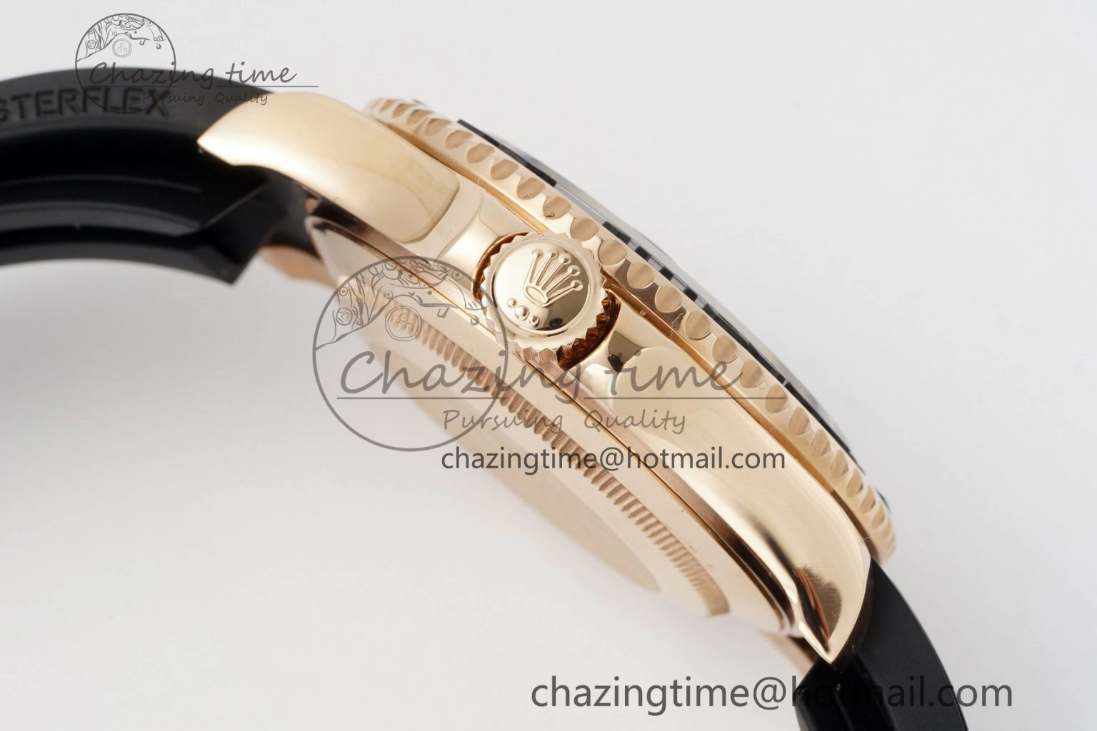 NewStyle Yacht-Master 126655 RG APSF Best Edition Black Dial on Black Rubber Strap A 1949