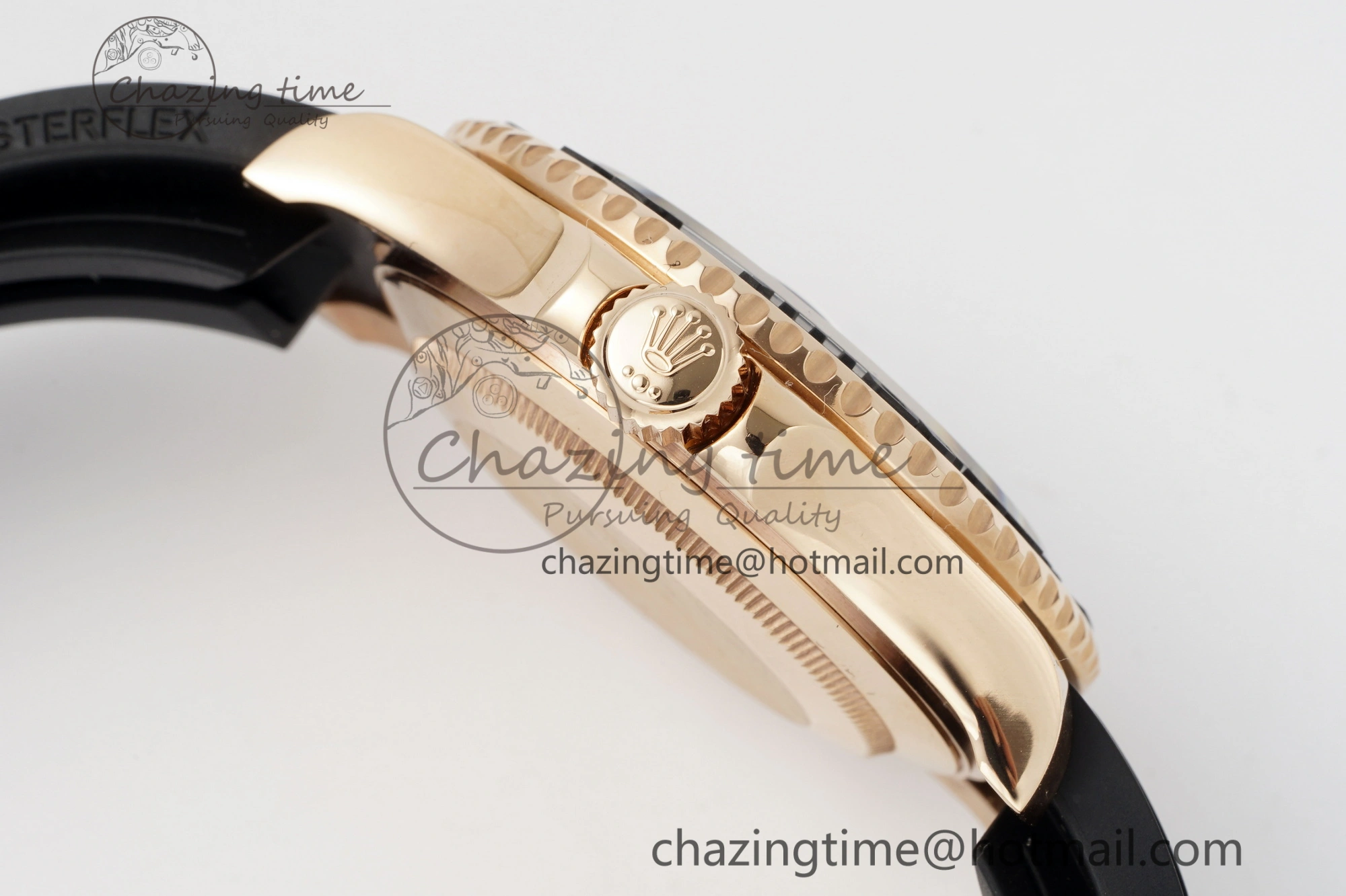 NewStyle Yacht-Master 126655 RG APSF Best Edition Black Dial on Black Rubber Strap A 1949
