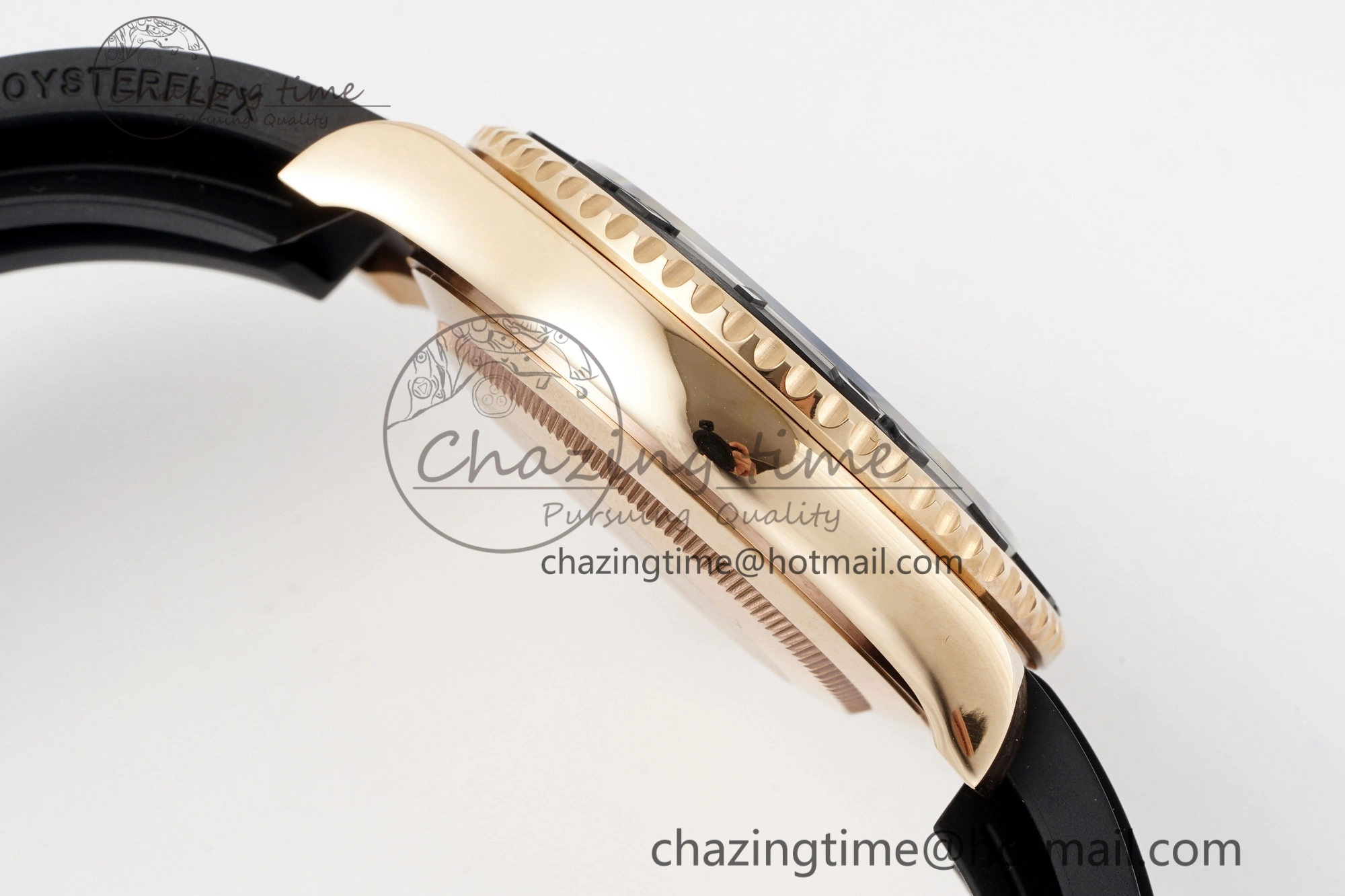 NewStyle Yacht-Master 126655 RG APSF Best Edition Black Dial on Black Rubber Strap A 1949