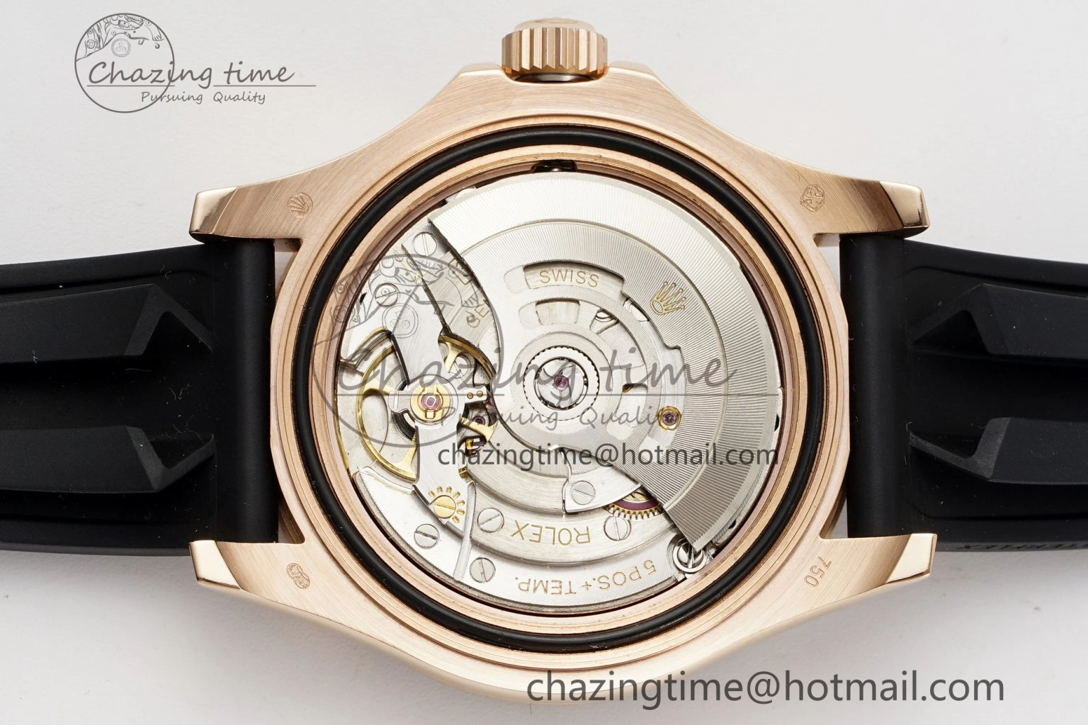 NewStyle Yacht-Master 126655 RG APSF Best Edition Black Dial on Black Rubber Strap A 1949