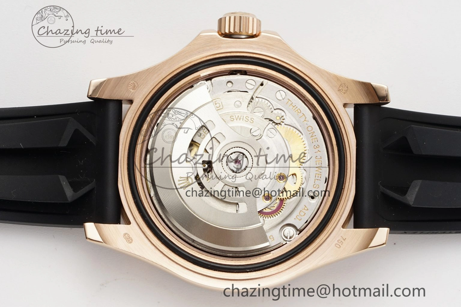 NewStyle Yacht-Master 126655 RG APSF Best Edition Black Dial on Black Rubber Strap A 1949