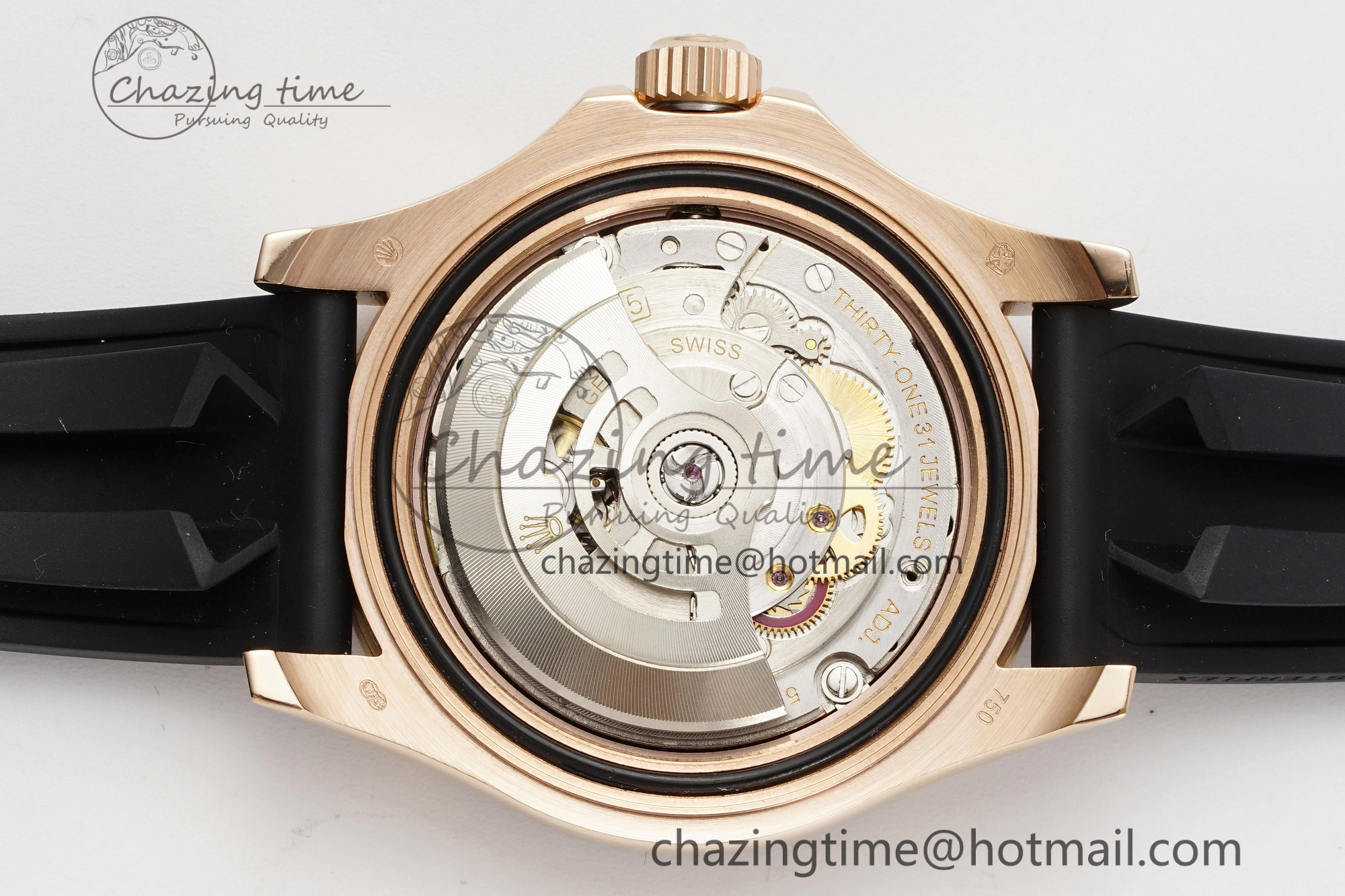 NewStyle Yacht-Master 126655 RG APSF Best Edition Black Dial on Black Rubber Strap A 1949