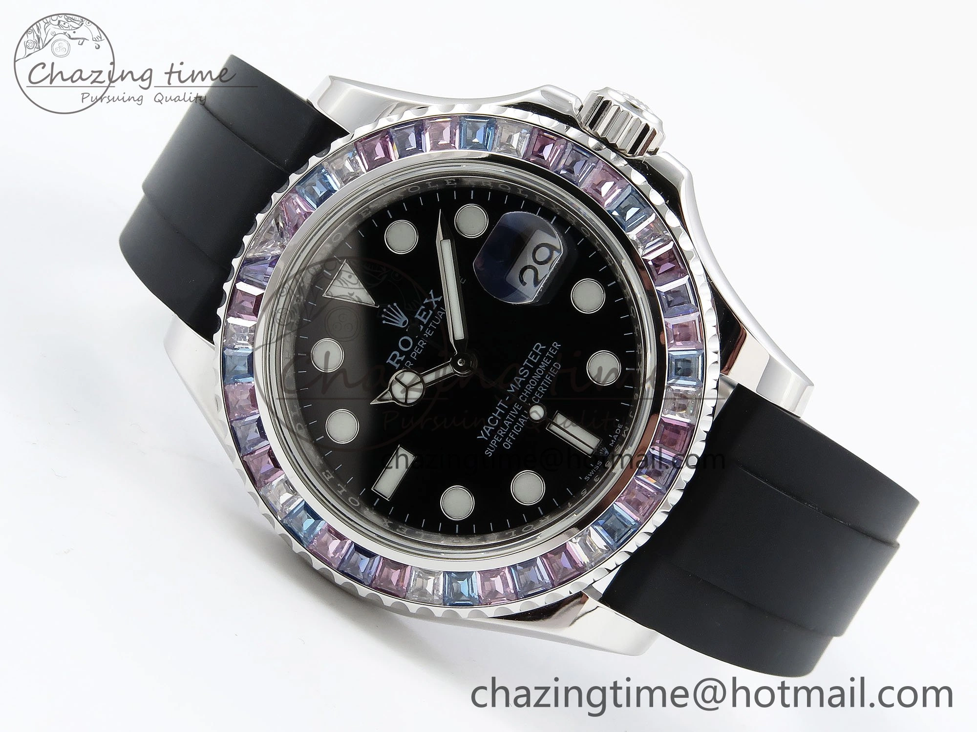 Yacht-Master 226659 KF 1:1 Best Edition Diamonds Bezel WG Wrapped on Oysterflex Strap VR3235 (Gen Weight) Classic 1576