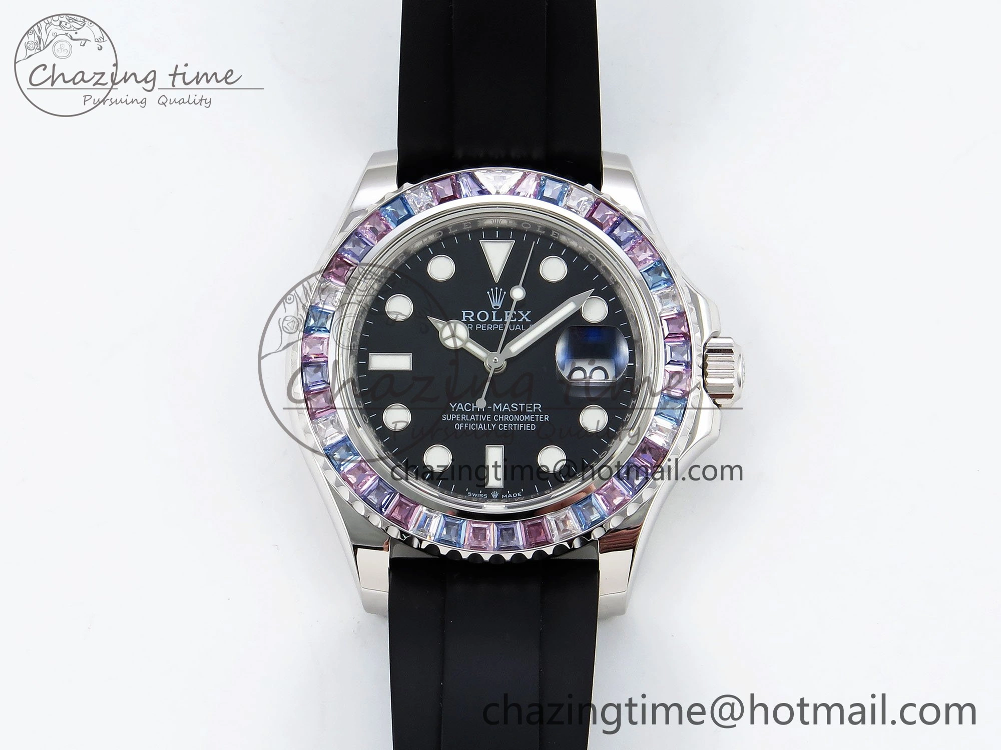 Yacht-Master 226659 KF 1:1 Best Edition Diamonds Bezel WG Wrapped on Oysterflex Strap VR3235 (Gen Weight) Classic 1576