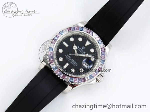 Yacht-Master 226659 KF 1:1 Best Edition Diamonds Bezel WG Wrapped on Oysterflex Strap VR3235 (Gen Weight) Classic 1576
