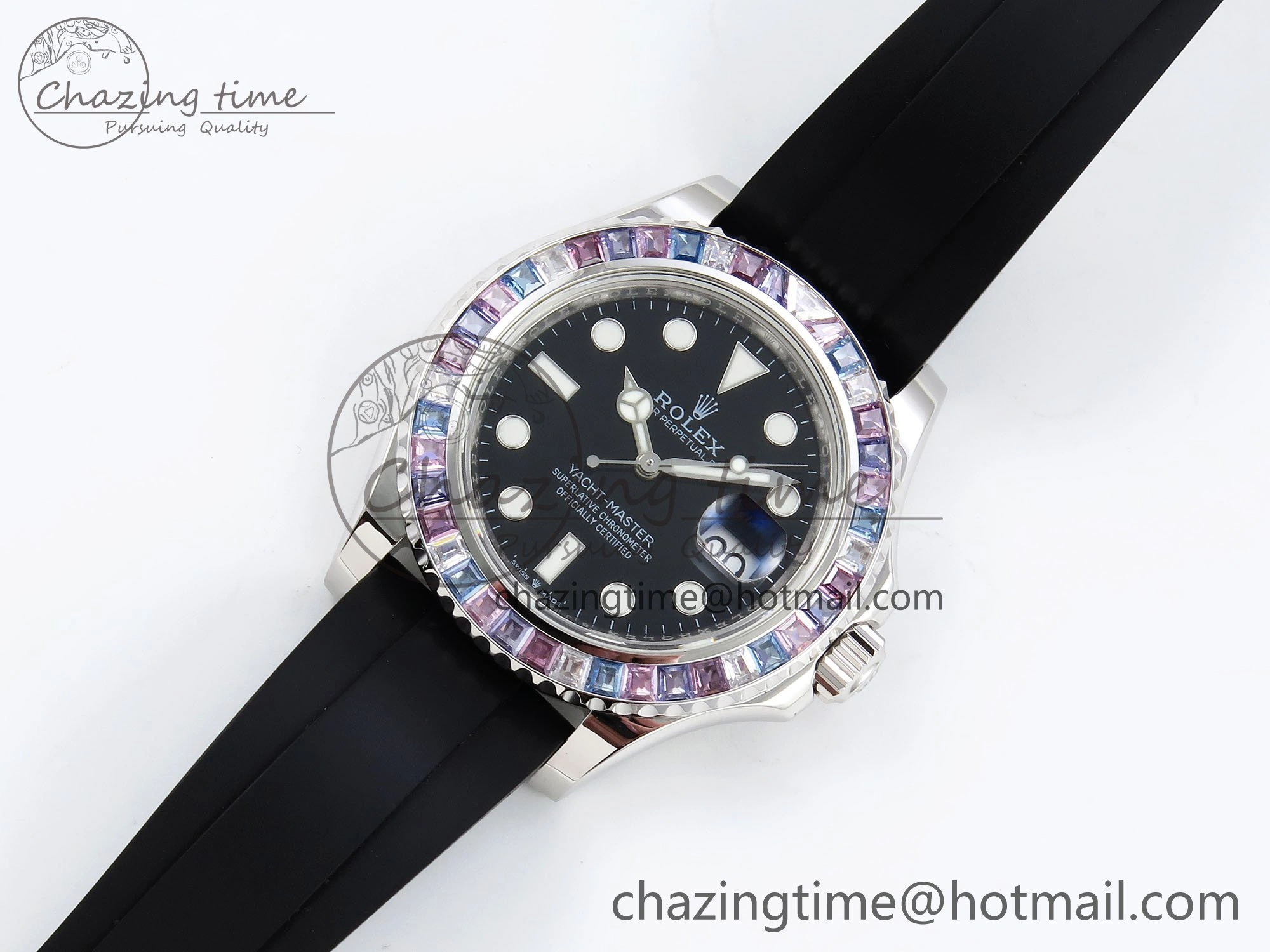 Yacht-Master 226659 KF 1:1 Best Edition Diamonds Bezel WG Wrapped on Oysterflex Strap VR3235 (Gen Weight) Classic 1576