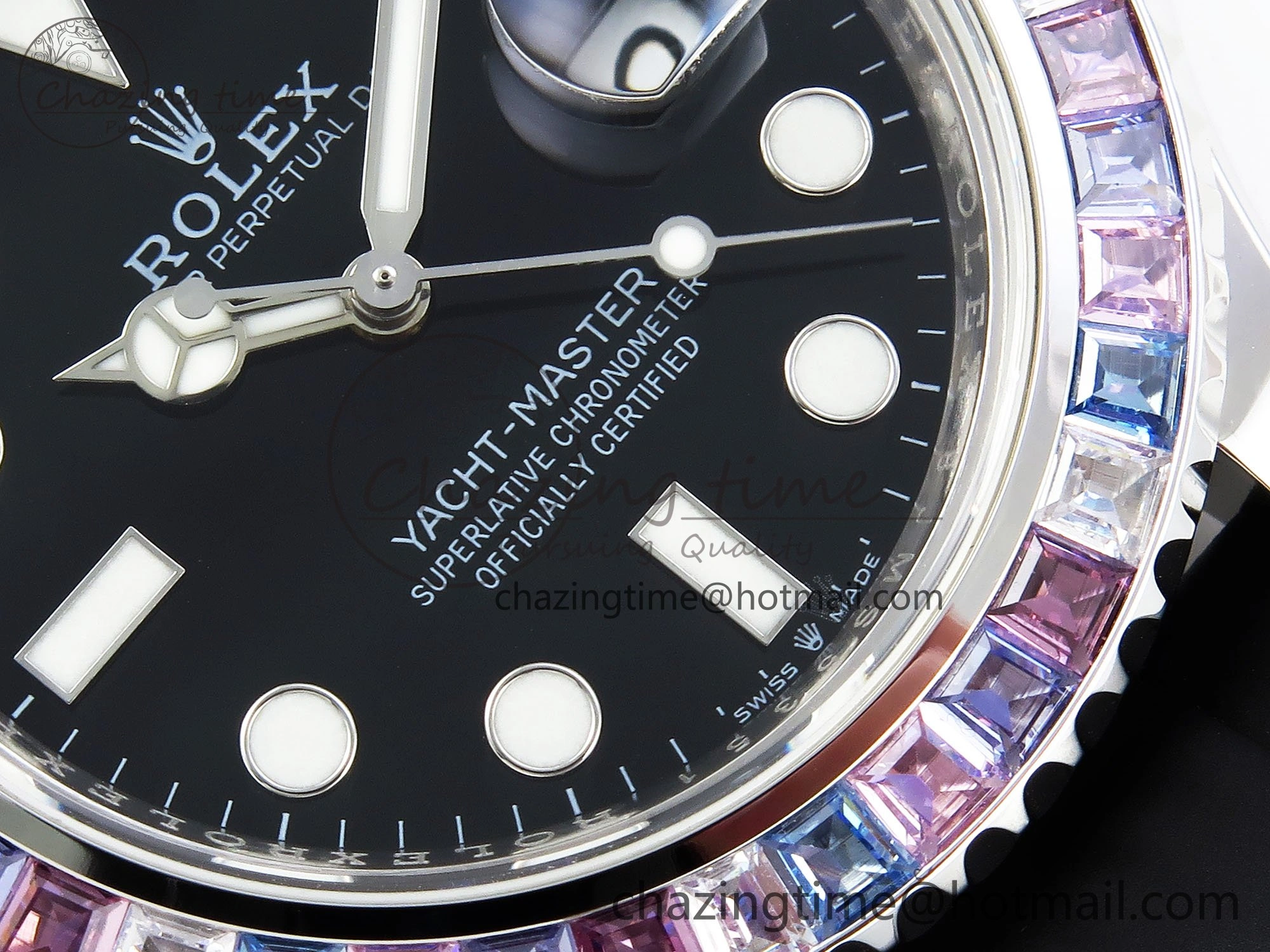 Yacht-Master 226659 KF 1:1 Best Edition Diamonds Bezel WG Wrapped on Oysterflex Strap VR3235 (Gen Weight) Classic 1576