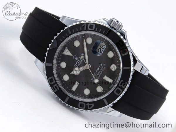 TechFriendly Yacht-Master 226659 SuperF 1:1 Best Edition Black Dial on Oysterflex Strap VR 1341