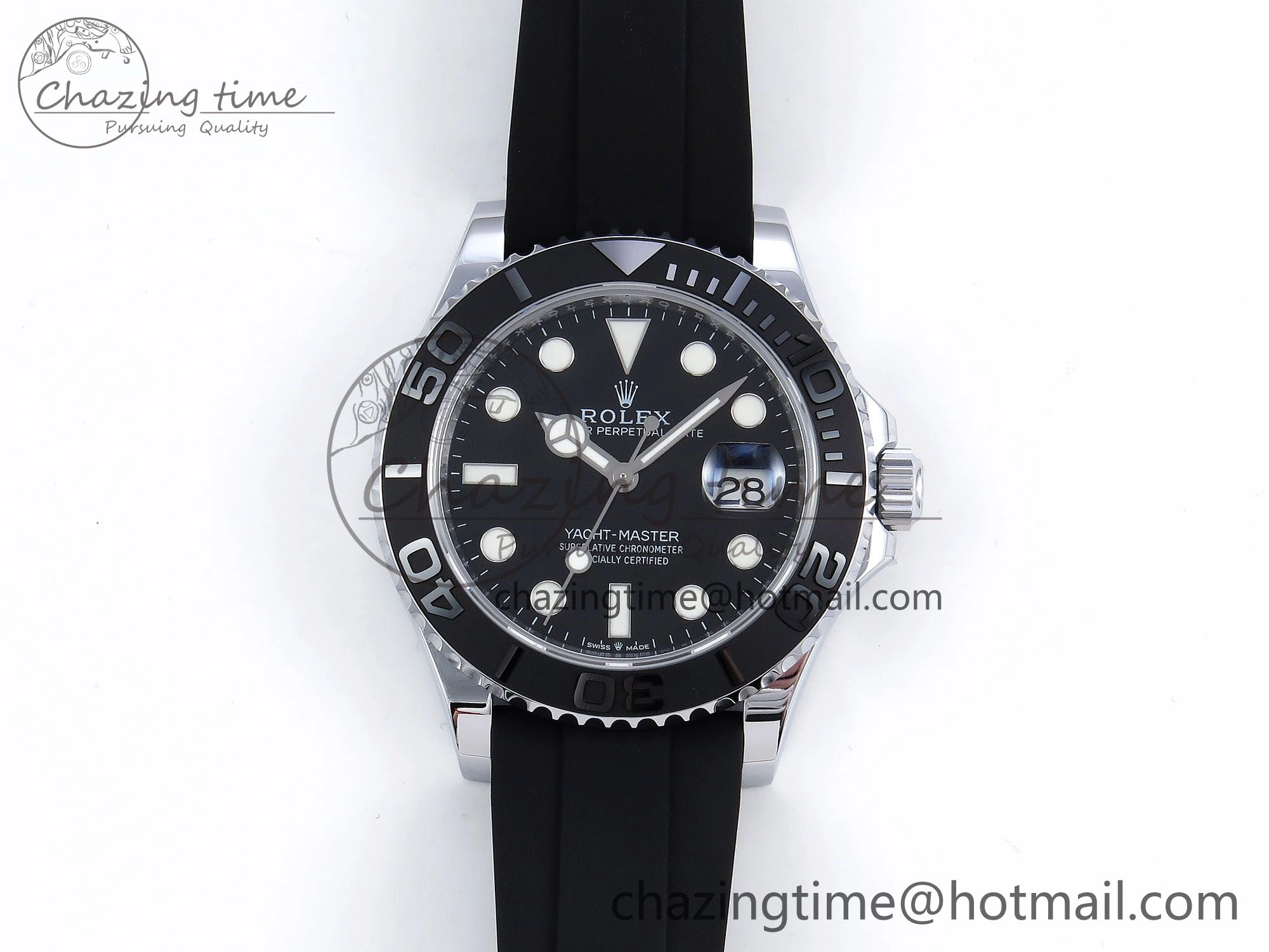 TechFriendly Yacht-Master 226659 SuperF 1:1 Best Edition Black Dial on Oysterflex Strap VR 1341