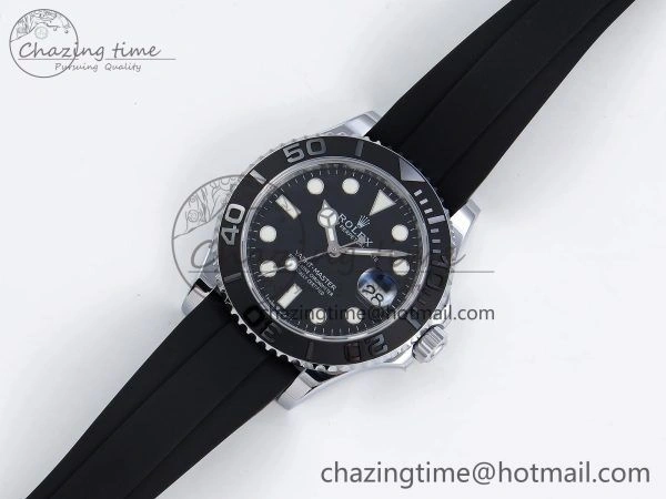TechFriendly Yacht-Master 226659 SuperF 1:1 Best Edition Black Dial on Oysterflex Strap VR 1341