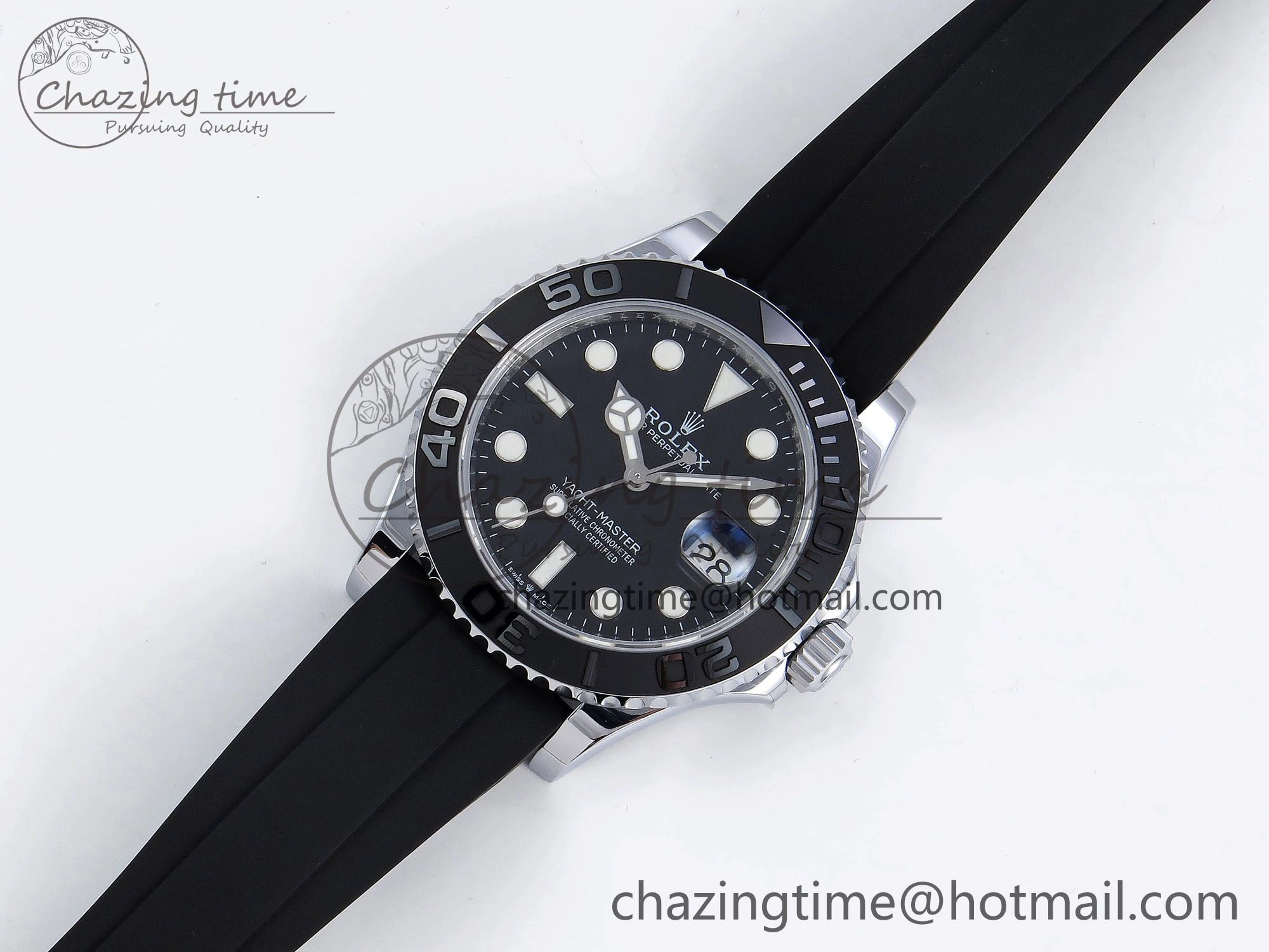 TechFriendly Yacht-Master 226659 SuperF 1:1 Best Edition Black Dial on Oysterflex Strap VR 1341