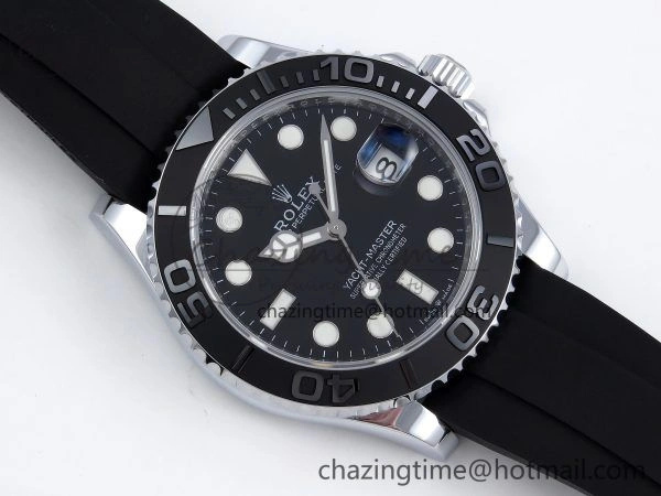 TechFriendly Yacht-Master 226659 SuperF 1:1 Best Edition Black Dial on Oysterflex Strap VR 1341