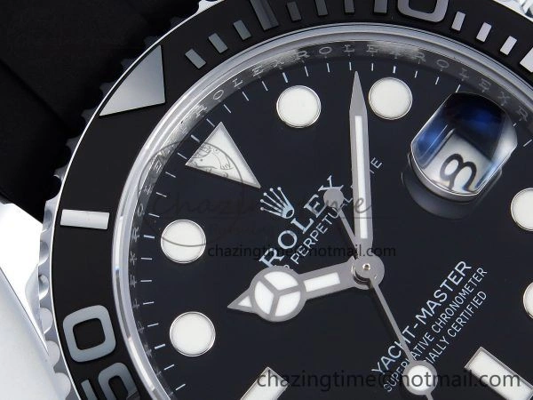 TechFriendly Yacht-Master 226659 SuperF 1:1 Best Edition Black Dial on Oysterflex Strap VR 1341