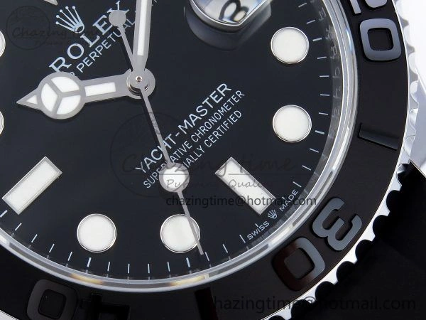 TechFriendly Yacht-Master 226659 SuperF 1:1 Best Edition Black Dial on Oysterflex Strap VR 1341