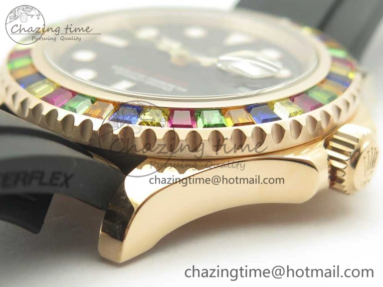 Yacht-Master 40 116695SATS Noob 1:1 Best Edition 904L Case On Black Rubber Strap (Free Extra Strap) DailyWear 3433