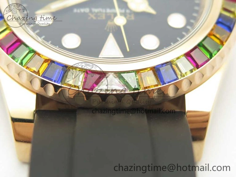 Yacht-Master 40 116695SATS Noob 1:1 Best Edition 904L Case On Black Rubber Strap (Free Extra Strap) DailyWear 3433