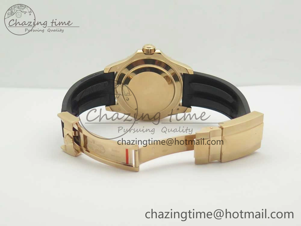 Yacht-Master 40 116695SATS Noob 1:1 Best Edition 904L Case On Black Rubber Strap (Free Extra Strap) DailyWear 3433