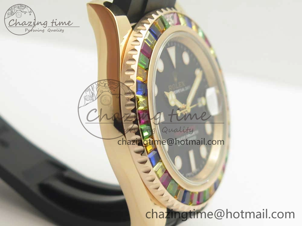 Yacht-Master 40 116695SATS Noob 1:1 Best Edition 904L Case On Black Rubber Strap (Free Extra Strap) DailyWear 3433