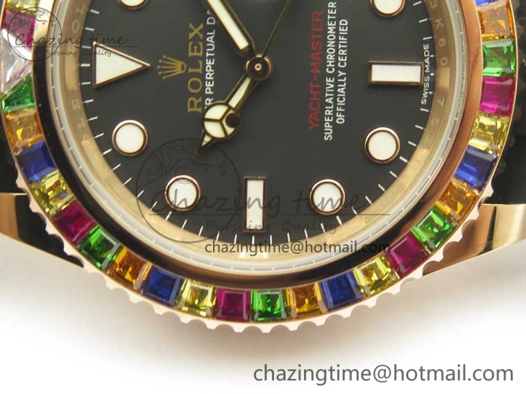 Yacht-Master 40 116695SATS Noob 1:1 Best Edition 904L Case On Black Rubber Strap (Free Extra Strap) DailyWear 3433