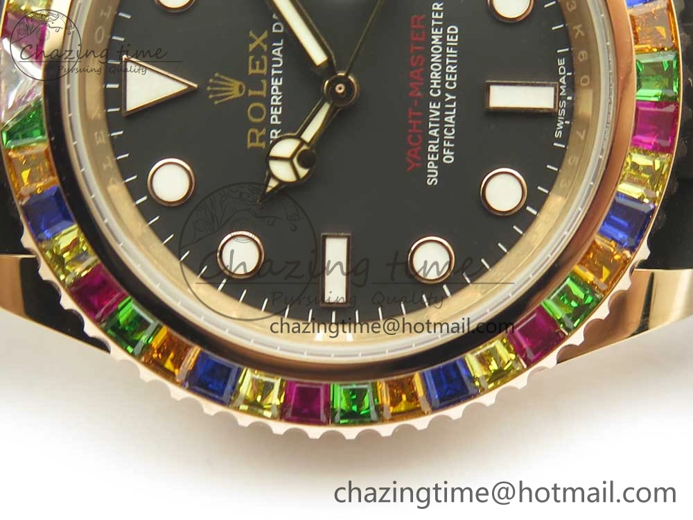 Yacht-Master 40 116695SATS Noob 1:1 Best Edition 904L Case On Black Rubber Strap (Free Extra Strap) DailyWear 3433