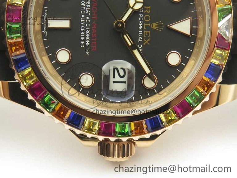 Yacht-Master 40 116695SATS Noob 1:1 Best Edition 904L Case On Black Rubber Strap (Free Extra Strap) DailyWear 3433