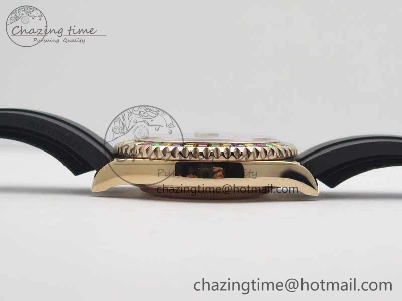 Yacht-Master 40mm 116695SATS BP Maker Best Edition Crystal Bezel On Black Rubber Strap Swiss ETA Supportive 3555