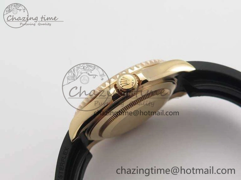 Yacht-Master 40mm 116695SATS BP Maker Best Edition Crystal Bezel On Black Rubber Strap Swiss ETA Supportive 3555