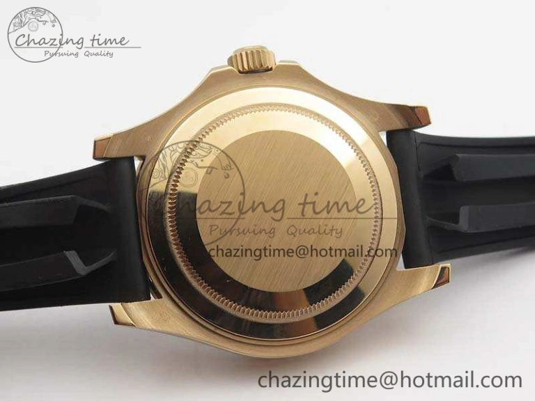 Yacht-Master 40mm 116695SATS BP Maker Best Edition Crystal Bezel On Black Rubber Strap Swiss ETA Supportive 3555