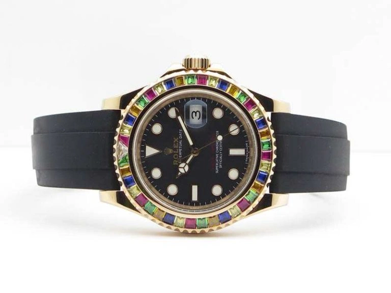 Durable Yacht-Master 40mm 116695SATS Noob 1:1 Best Edition On Black Rubber Strap A2836 (Free Extra Strap) 3567