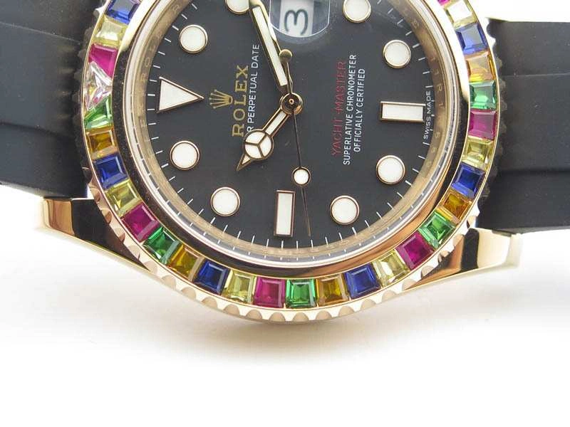 Durable Yacht-Master 40mm 116695SATS Noob 1:1 Best Edition On Black Rubber Strap A2836 (Free Extra Strap) 3567