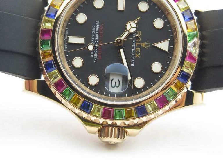 Durable Yacht-Master 40mm 116695SATS Noob 1:1 Best Edition On Black Rubber Strap A2836 (Free Extra Strap) 3567