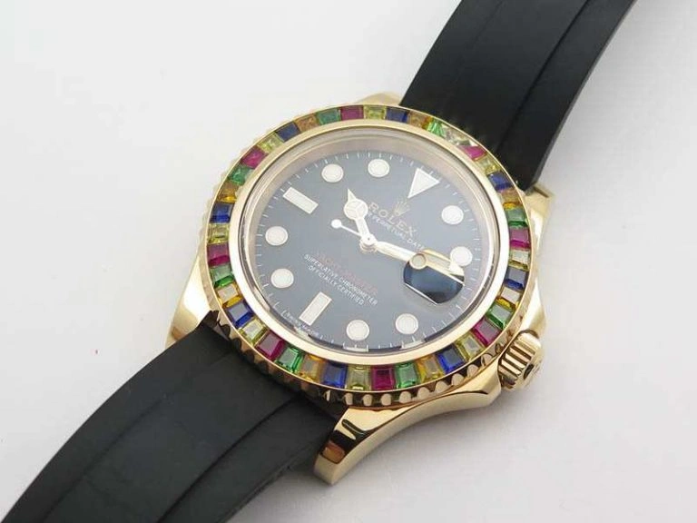 Durable Yacht-Master 40mm 116695SATS Noob 1:1 Best Edition On Black Rubber Strap A2836 (Free Extra Strap) 3567