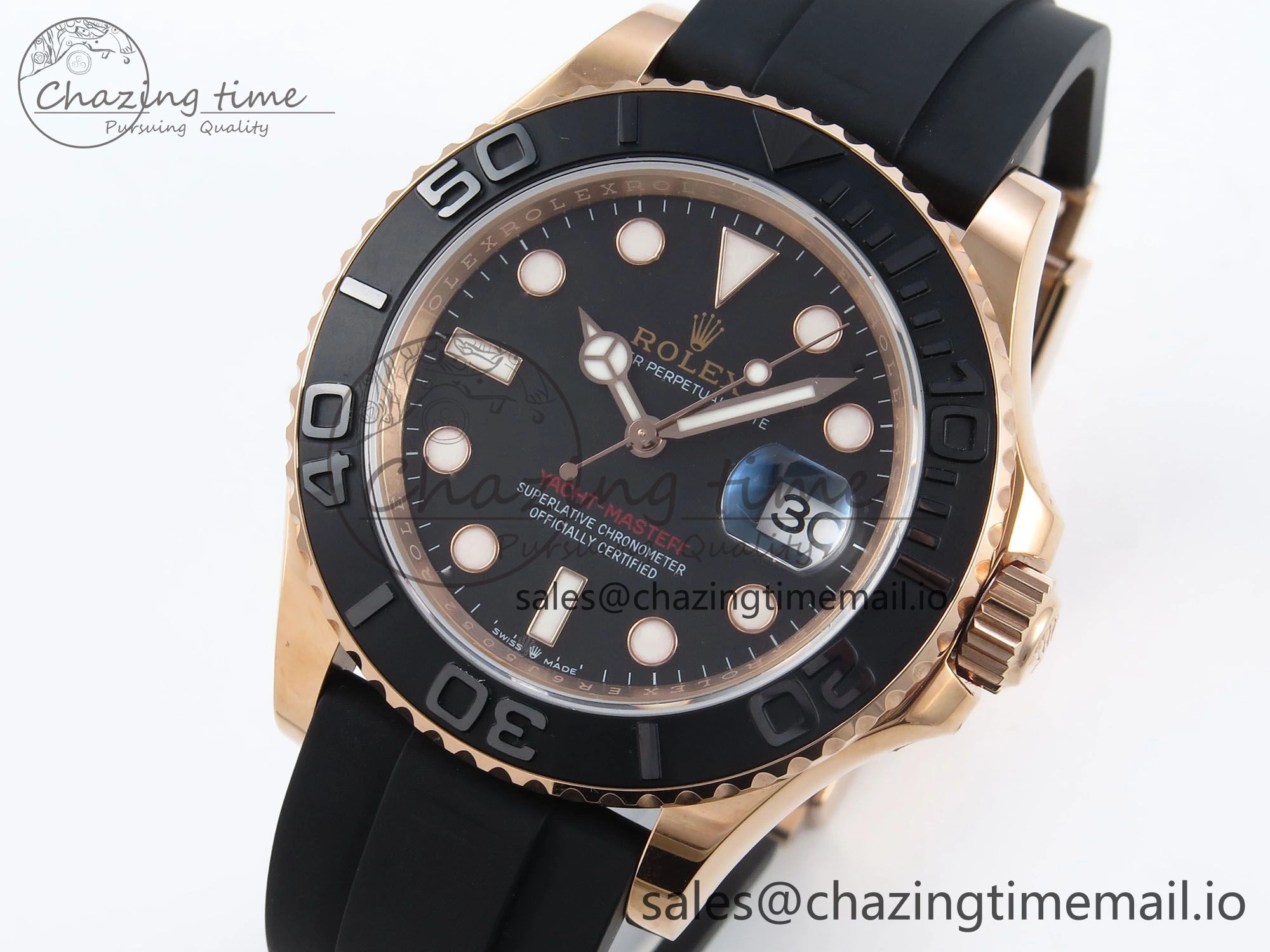 FashionForward Yacht-Master 40mm 126655 EWEF Best Edition Black Dial on Oysterflex Strap A 787