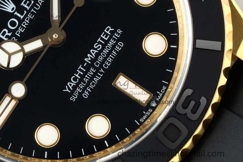 Yacht-Master 42mm 226658 YG 3EF 1:1 Best Edition 3D Black Ceramic Bezel on Oysterflex Strap VR Tailored 2303