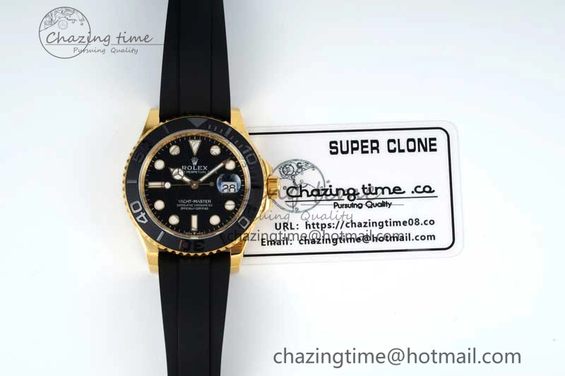 Yacht-Master 42mm 226658 YG 3EF 1:1 Best Edition 3D Black Ceramic Bezel on Oysterflex Strap VR Tailored 2303